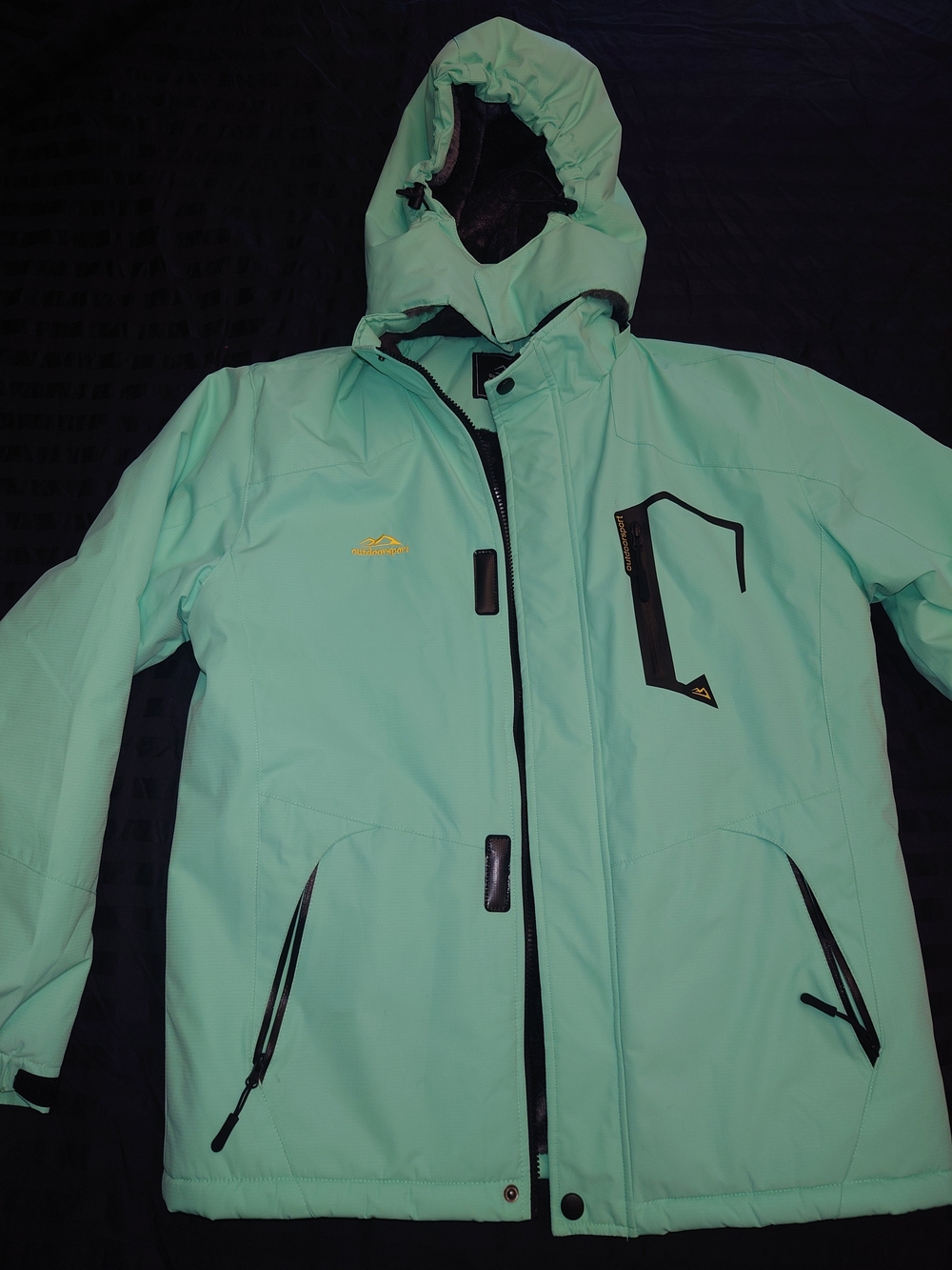 MAGCOMSEN - Mint Green Hooded Fleece Lined Waterproof Ski Jacket